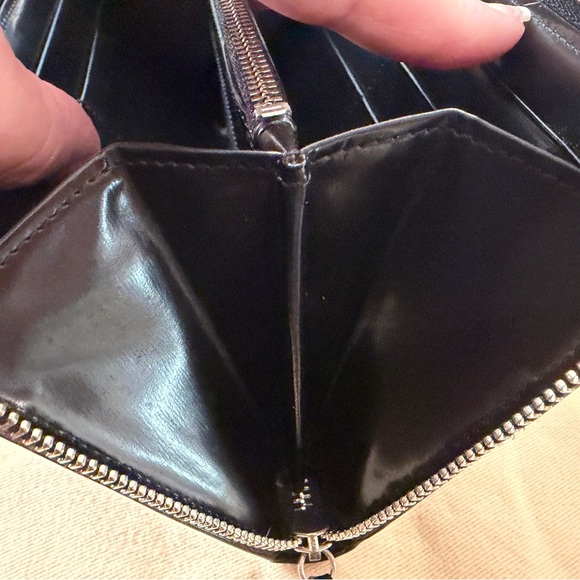 Anya Hindmarch London Black Leather Zip Around Wallet 7.5” Continental Designer main image 5
